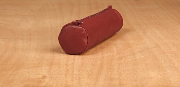77029C Clairefontaine Leather Pencil Cases - Red
