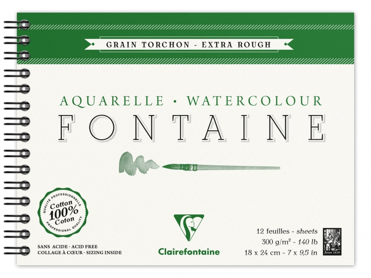 96320C Clairefontaine Fontaine Watercolor Paper Rough 300g