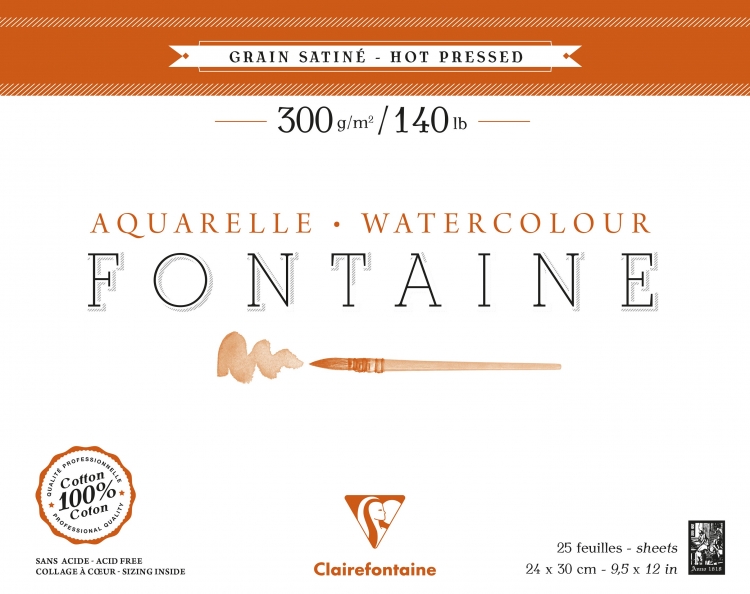 96349C Clairefontaine Fontaine Watercolor Hot Pressed