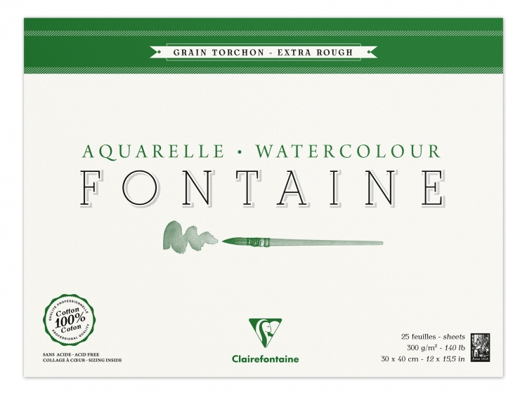 96430C Clairefontaine Fontaine Watercolor Paper Rough 300g
