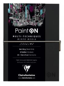 975185 Clairefontaine Paint'ON Mixed Media Journal - Black Paper