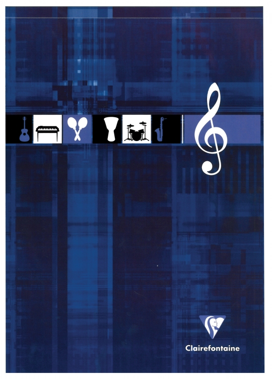 6157C Clairefontaine Music Pads 8 ¼ x 11 ¾  - Blue 
