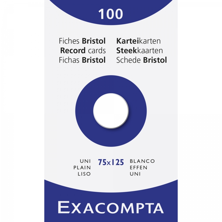 13301 Exacompta Index Cards - Blank 100 cards 