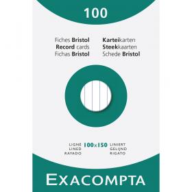 13802 Exacompta Index Cards - Lined 100 cards 