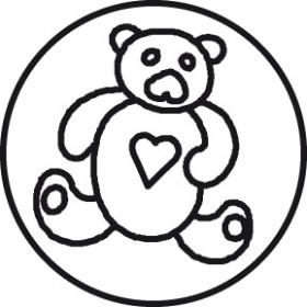 40440T Brass Seal - Symbols no wood handle - Teddy Bear