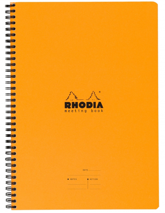 193408C Rhodia Orange Meeting Book - Lined 9 x 11¾