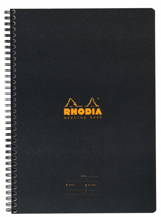193419C Rhodia Black Meeting Book - Front