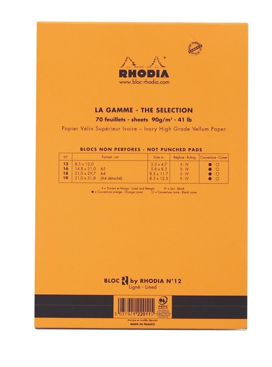 122011C Rhodia "R" Premium Stapled Notepad 