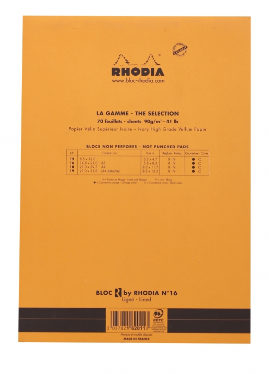 162011C Rhodia "R" Premium Stapled Notepad 