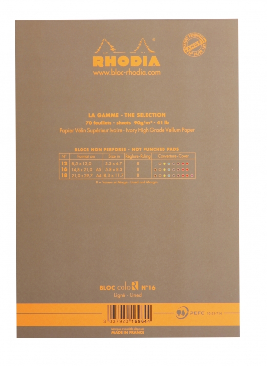 16964C Rhodia ColoR Pads - Taupe Back