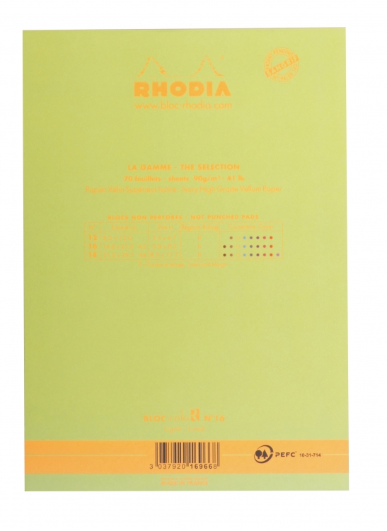 16966C Rhodia ColoR Pads - Anise Back