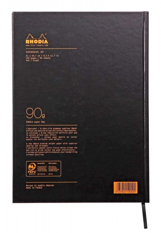 19056C Rhodiactive Hard Cover Notebook - Back