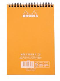 16503C Rhodia Wirebound Notepad - Orange