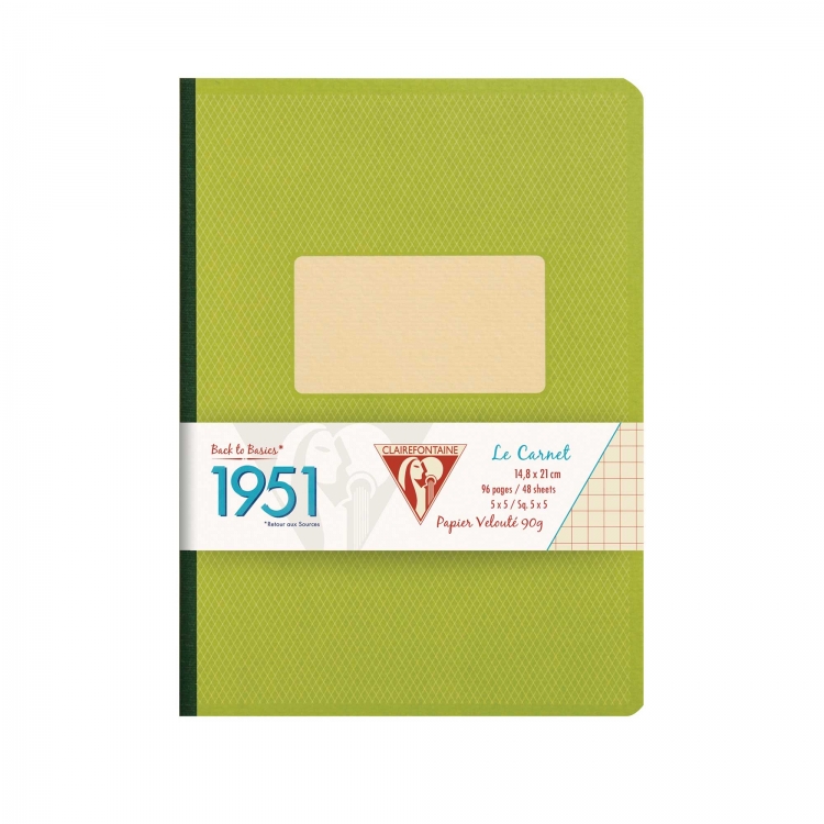 195546 Clairefontaine Clothbound Notebook "1951" - reen