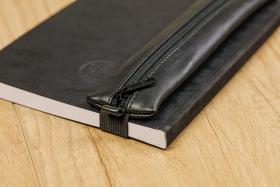 77037C Black Leather Pencil Case Detail