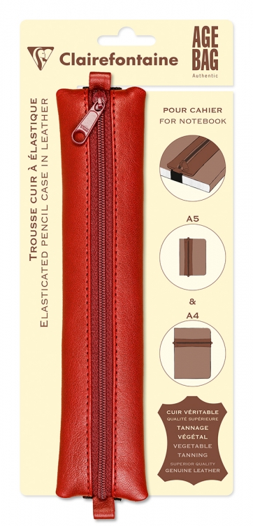 77038C Red Leather Pencil Case