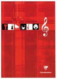 6157C Clairefontaine Music Pads 8 ¼ x 11 ¾  - Red