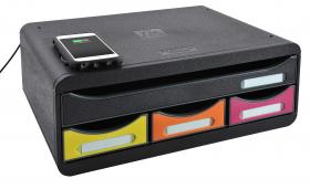 319798QID Exacompta Big Box Desktop Organizer with Wireless Charger (d) 10 5/8 x (w) 14 x (h) 4 5/8