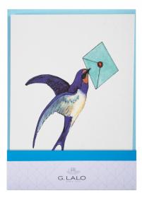 60808L G. Lalo Straight-Edge Fold Over Card - Swallow