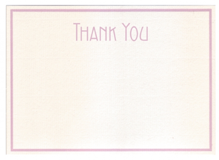 326610L G. Lalo Bordered "Thank You" - Lavender