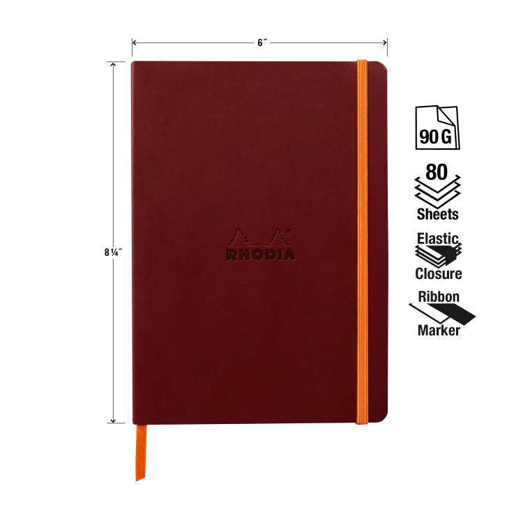 117370C_117436C_Rhodiarama Softcover Notebooks Burgundy_Measurements