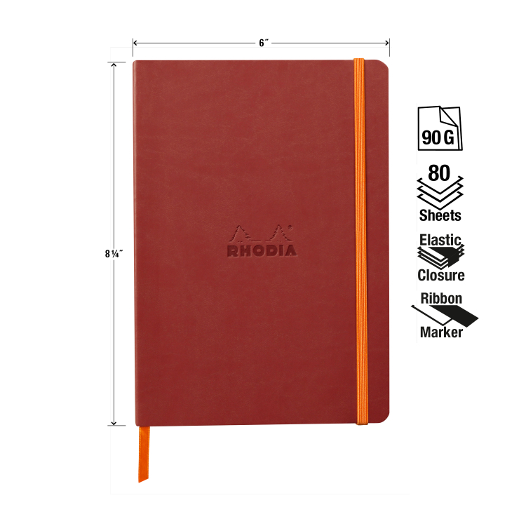 117371C_117437C_Rhodiarama Softcover Notebooks Red/Orange_Measurements