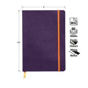 117823C_117824C_Rhodiarama Softcover Notebooks Eggplant_Measurements 117823C_117824C_Rhodiarama Softcover Notebooks Eggplant_Measurements
