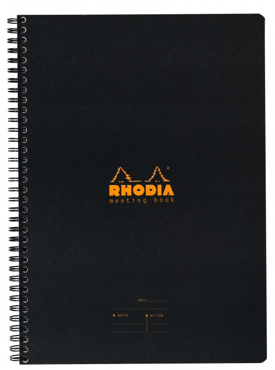 193409C Rhodia Black Meeting Book