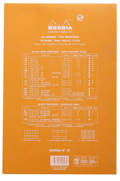 19558C Rhodia Staplebound Notepad - Orange