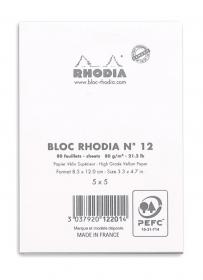 12201C Rhodia Staplebound Notepad - White