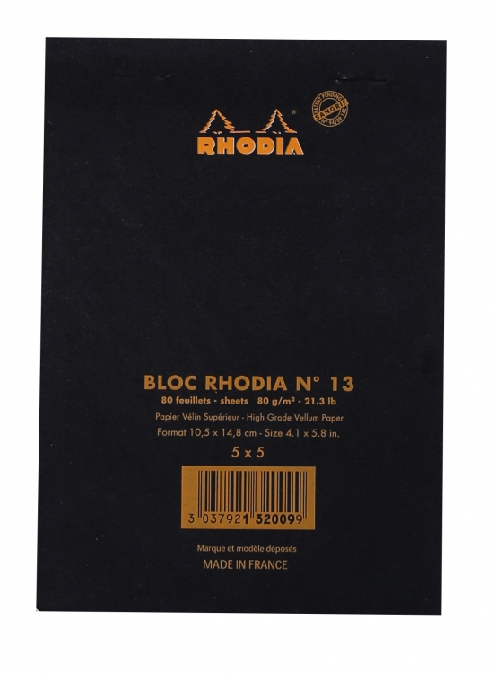 132009C Rhodia Staplebound Notepad - Black