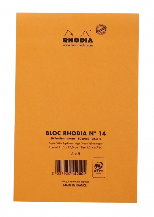 14200C Rhodia Staplebound Notepad - Orange
