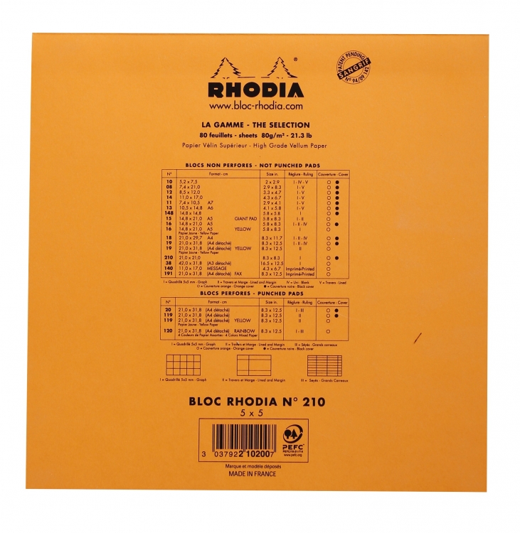 210200C Rhodia Staplebound Notepad - Orange