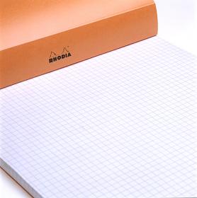 Rhodia Classic Orange Notepads - Stapled detail 