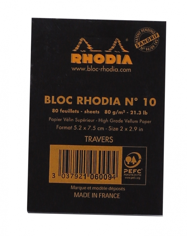 106009C Rhodia Staplebound Notepad - Black