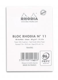 11601 Rhodia Staplebound Notepad - White