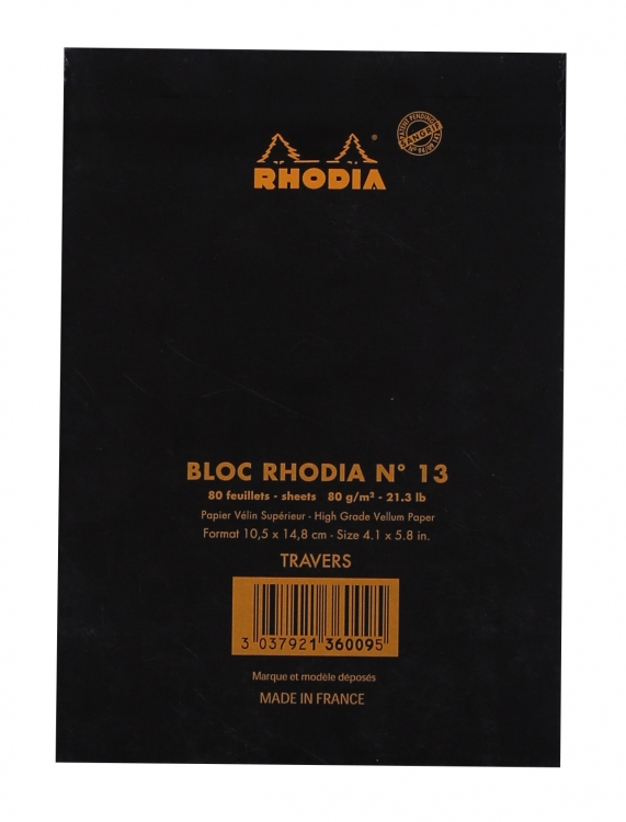 136009C Rhodia Staplebound Notepad - Black