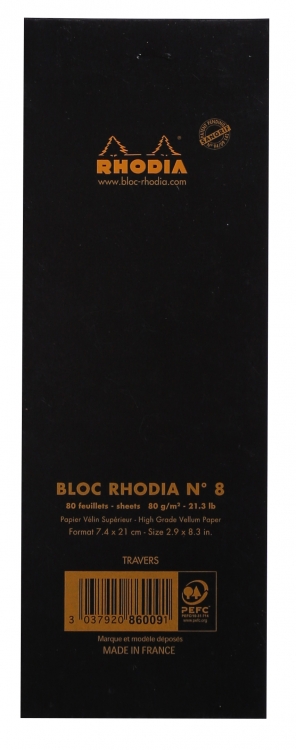 86009C Rhodia Staplebound Notepad - Black