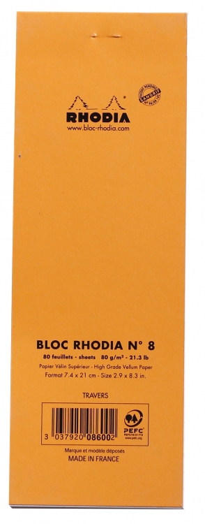 8600C Rhodia Staplebound Notepad - Orange