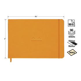 118178C_Hardcover Notebook Landscape orange_Front Measurements