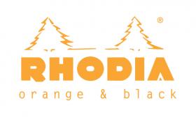 rhodia black and orange orange logo