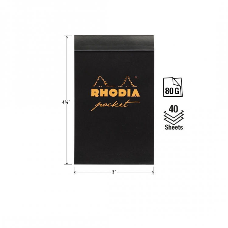 8559 Rhodia Pocket Notepads - Measurements
