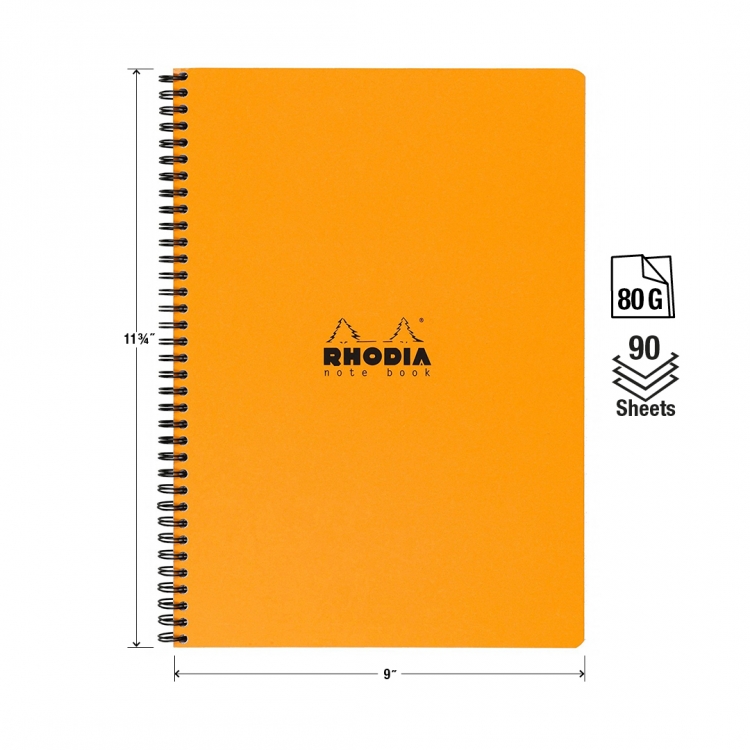 193008C Rhodia Wirebound Notebook Front - Measurements