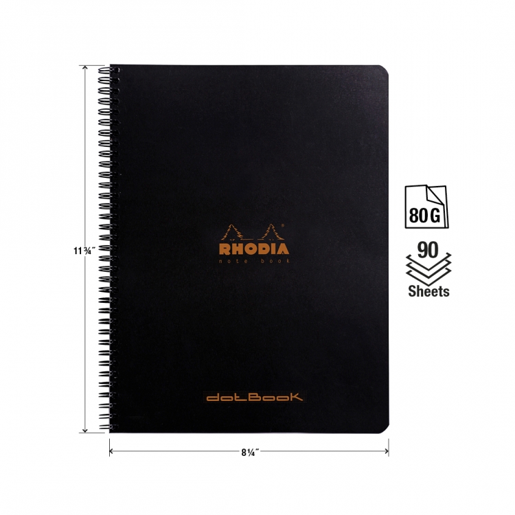193039 Rhodia Wirebound Notebook Front - Measurements