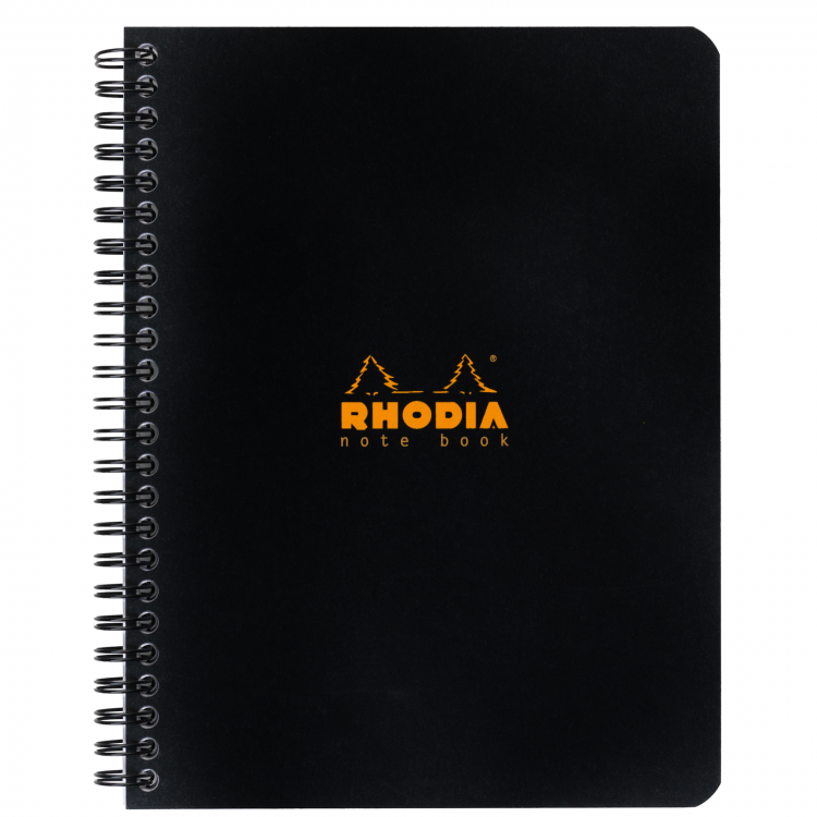 193429C_Classic Wirebound Notebook Black Graph 6x8.25_front