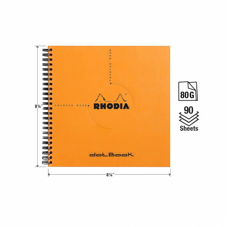 193638C Rhodia Reverse Books & Dot Books Front - Measurements