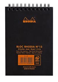 135009 Rhodia Wirebound Notepad - Black